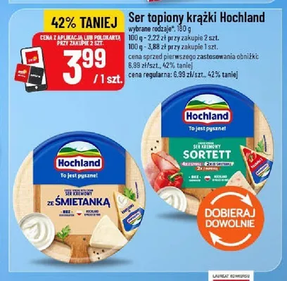 Ser topiony krążki Hochland Sortett promocja w POLOmarket