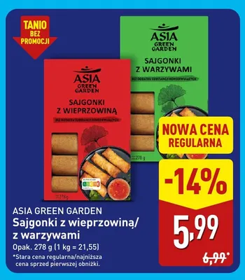 Sajgonki z wieprzowiną Asia Green Garden promocja w Aldi