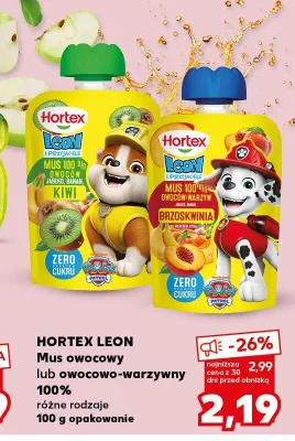Mus owocowo-warzywny Hortex Leon brzoskwinia promocja w Kaufland