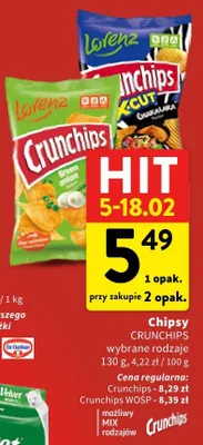 Chipsy CRUNCHIPS wybrane rodzaje promocja w Intermarche