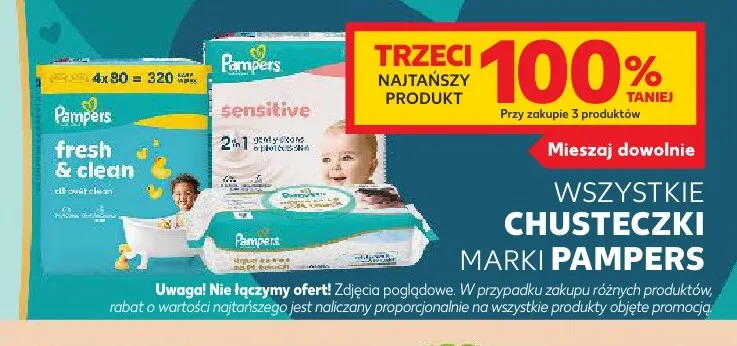 Chusteczki nawilżane Fresh & Clean Pampers promocja w Kaufland
