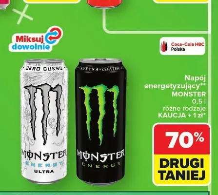 Napój energetyzujący MONSTER promocja w Carrefour Market