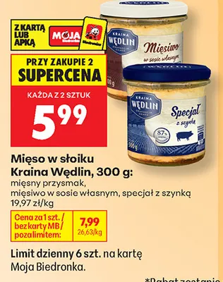 Mięsiwo w sosie własnym Kraina Wędlin promocja w Biedronka