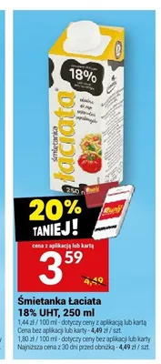 Śmietanka Łaciata 18% UHT promocja w Twój Market