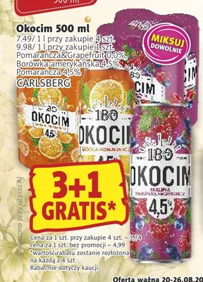 Piwo Okocim Borówka Amerykańska promocja w Prim Market