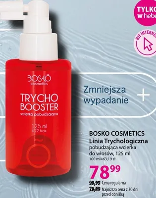 Bosko Cosmetics Linia Trychologiczna Trycho Booster wcierka pobudzająca do włosów promocja w Hebe