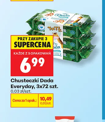 Chusteczki Dada Everyday 3-pak promocja w Biedronka