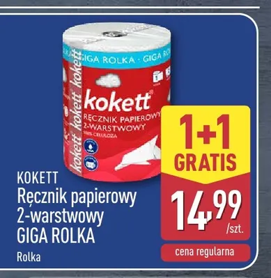 Ręcznik papierowy 2-warstwowy Giga Rolka Kokett promocja w Aldi