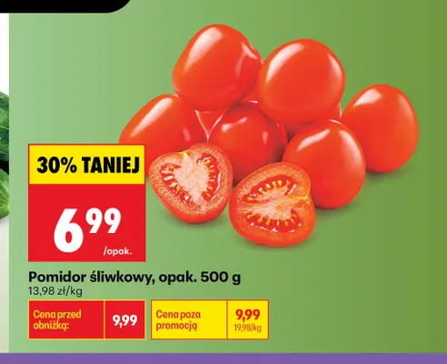Pomidory śliwkowe promocja w Biedronka