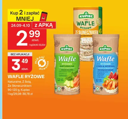 Wafle ryżowe naturalne Kupiec promocja w Chorten