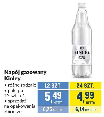 Napój gazowany Kinley różne rodzaje promocja w Makro