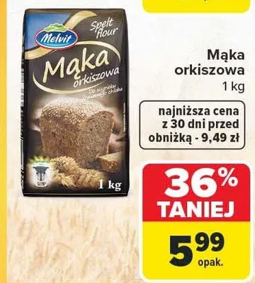 Mąka orkiszowa promocja w Carrefour