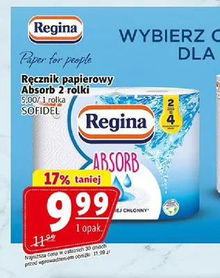 Ręcznik papierowy Regina Absorb 2-pak promocja w Prim Market