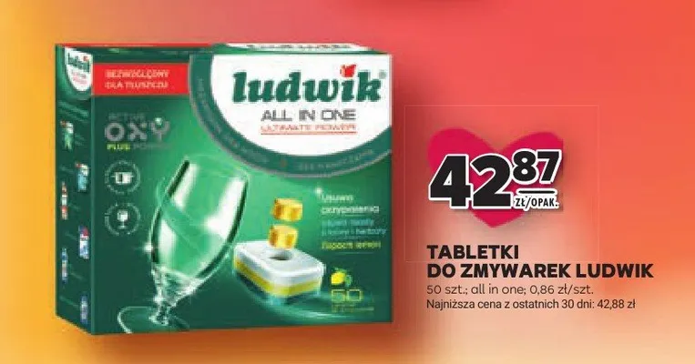Tabletki do zmywarek Ludwik All in One promocja w Stokrotka
