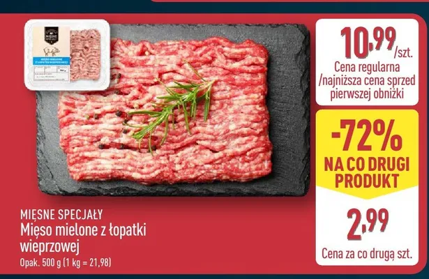 Mięso mielone z łopatki wieprzowej Mięsne Specjały promocja w Aldi