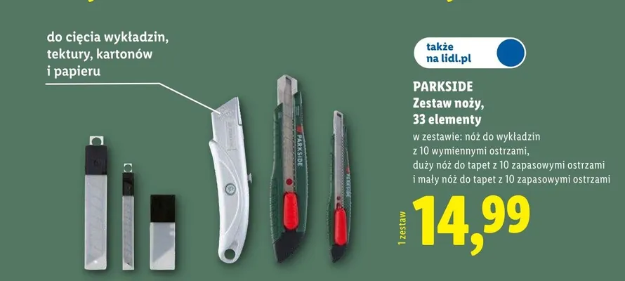 Zestaw noży Parkside promocja w Lidl