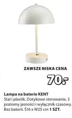 Lampa na baterie Kent promocja w Jysk