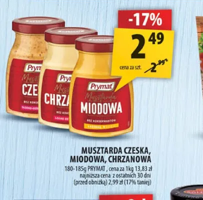 Musztarda miodowa Prymat promocja w Arhelan