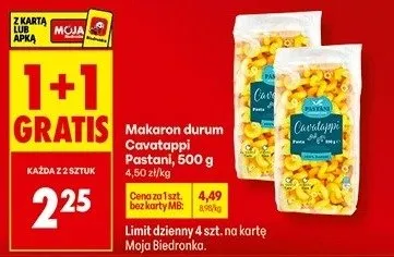 Makaron durum Cavatappi promocja w Biedronka