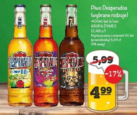Piwo Desperados wybrane rodzaje Grupa Żywiec promocja w Arhelan