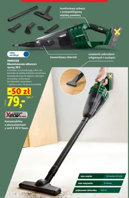 Akumulatorowy odkurzacz ręczny PARKSIDE promocja w Lidl