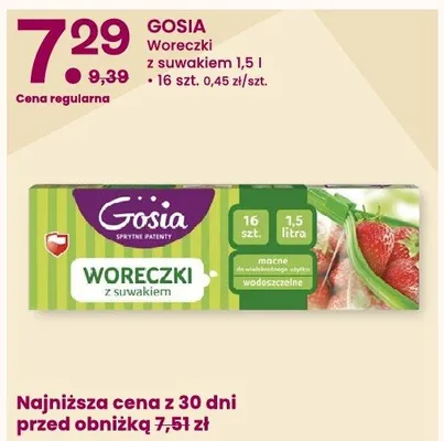 Woreczki z suwakiem 1.5l Gosia promocja w Frisco
