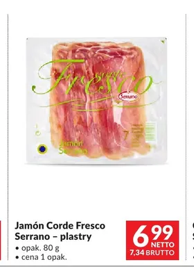 Jamón Corde Fresco Serrano plastry promocja w Makro