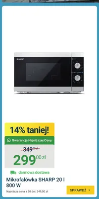 Mikrofalówka SHARP 20l 800W promocja w ERLI