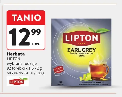Herbata Lipton Earl Grey promocja w Intermarche