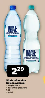Woda mineralna gazowana delikatnie Nałęczowianka promocja w Netto