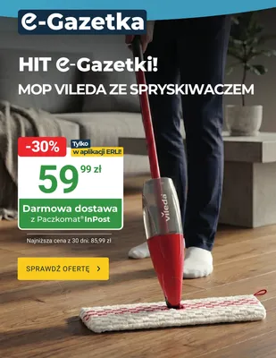 Mop ze spryskiwaczem Vileda promocja w ERLI