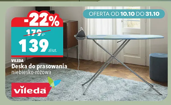 Deska do prasowania niebiesko-różowa Vileda promocja w Biedronka