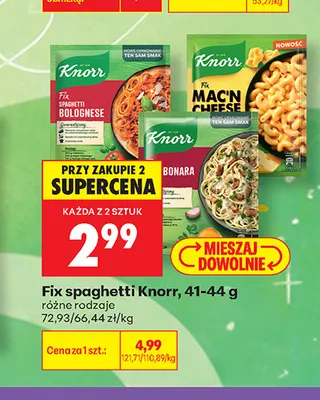 Fix spaghetti Knorr promocja w Biedronka