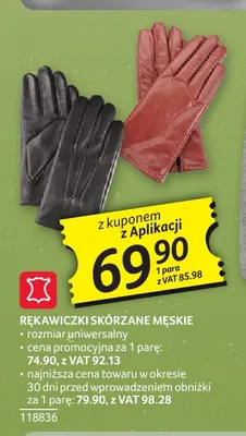 Rękawiczki skórzane męskie promocja w Selgros