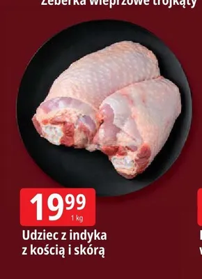 Udziec z indyka z kością i skórą promocja w Leclerc