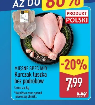 Kurczak tuszka bez podrobów Mięsne Specjały promocja w Aldi