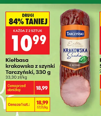 Kiełbasa krakowska z szynki Tarczyński promocja w Biedronka