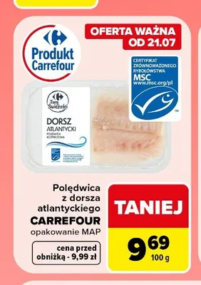 Polędwica z dorsza atlantyckiego Carrefour promocja w Carrefour Market