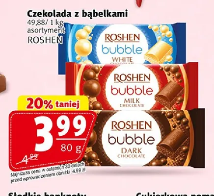 Czekolada z bąbelkami gorzka Roshen promocja w Prim Market