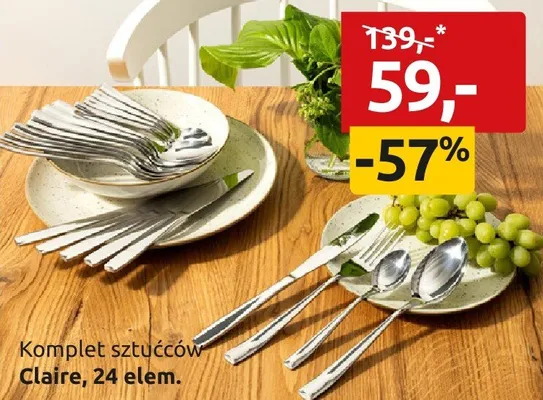 Komplet sztućców Claire 24 elementy promocja w Black Red White