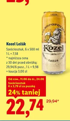 Piwo Kozel Ležák 6-pak promocja w Lidl