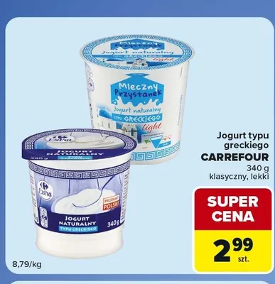 Jogurt typu greckiego Carrefour Classic klasyczny promocja w Carrefour Market