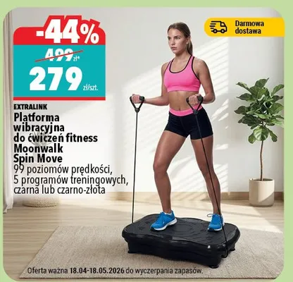 Platforma wibracyjna do ćwiczeń fitness Moonwalk Spin Move Extralink promocja w Biedronka Home