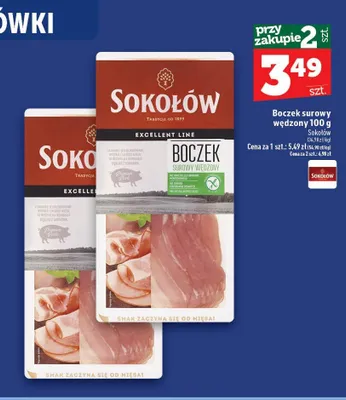 Boczek surowy wędzony Sokołów promocja w TOPAZ