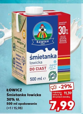 Śmietanka Łowicz 30% tł. promocja w Kaufland