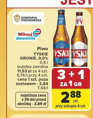 Piwo Tyskie Gronie promocja w Carrefour