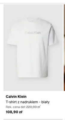 T-shirt Calvin Klein z nadrukiem biały promocja w Lounge by Zalando
