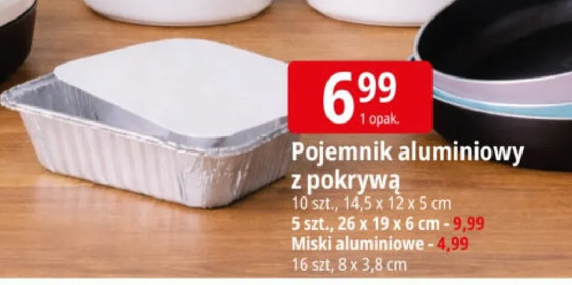 Pojemnik aluminiowy z pokrywą promocja w Leclerc