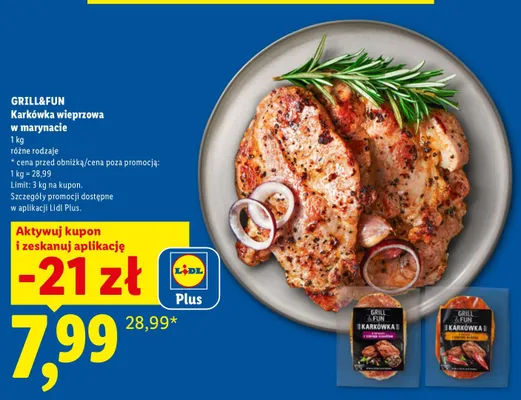 Karkówka wieprzowa w marynacie z papryką wędzoną Grill & Fun promocja w Lidl