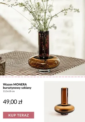 Wazon Monera bursztynowy szklany 13,5x18 cm promocja w Homla